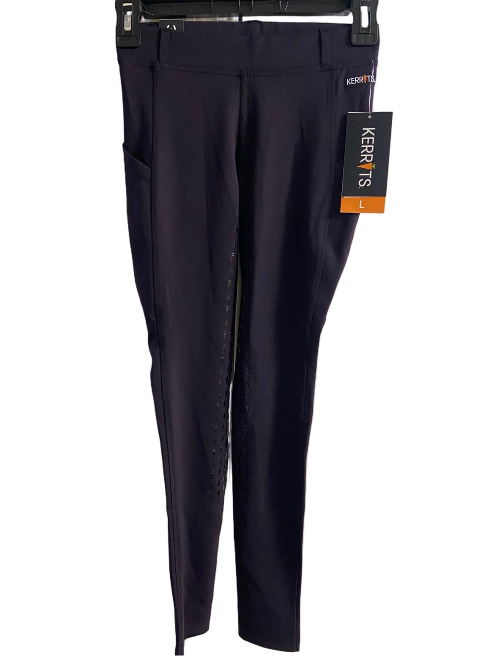 Kerrits Full Seat Grip Riding Tights Breeches Pockets Plum Purple Girls12-14 NWT